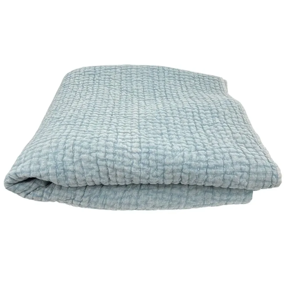 Pottery Barn stone washed denim reversible quilt cover